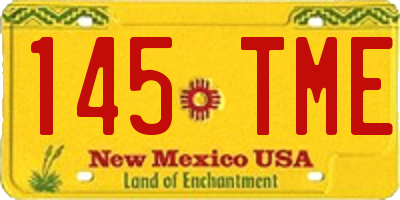 NM license plate 145TME