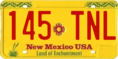NM license plate 145TNL
