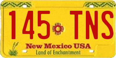NM license plate 145TNS