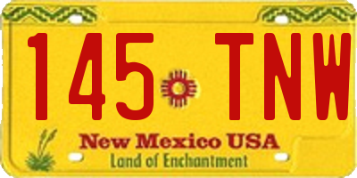 NM license plate 145TNW