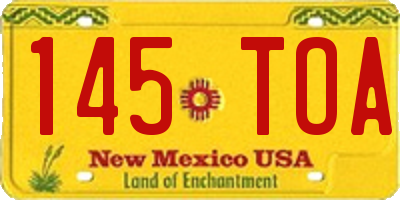 NM license plate 145TOA
