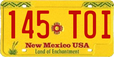 NM license plate 145TOI