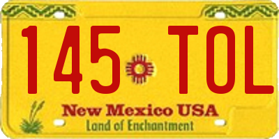 NM license plate 145TOL