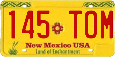 NM license plate 145TOM