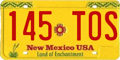 NM license plate 145TOS