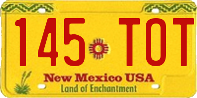 NM license plate 145TOT