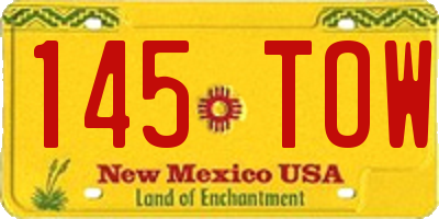 NM license plate 145TOW