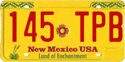 NM license plate 145TPB
