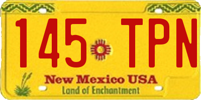 NM license plate 145TPN
