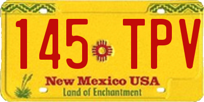 NM license plate 145TPV