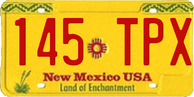 NM license plate 145TPX