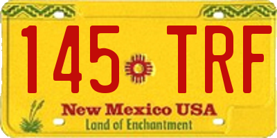 NM license plate 145TRF