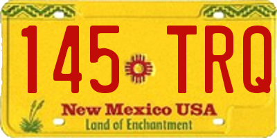 NM license plate 145TRQ