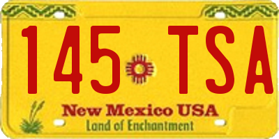NM license plate 145TSA