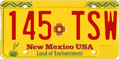 NM license plate 145TSW