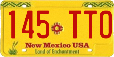 NM license plate 145TTO
