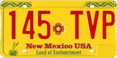 NM license plate 145TVP