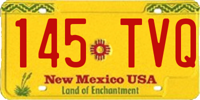 NM license plate 145TVQ