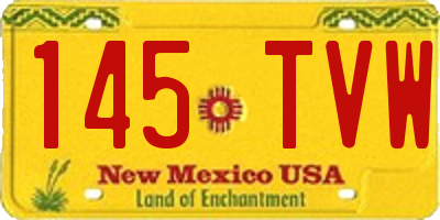 NM license plate 145TVW