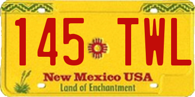 NM license plate 145TWL