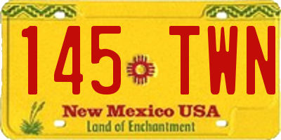 NM license plate 145TWN
