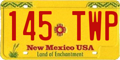 NM license plate 145TWP