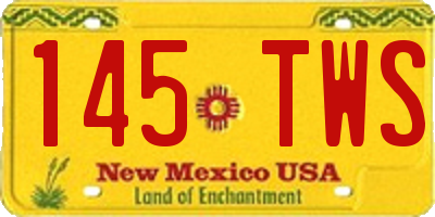 NM license plate 145TWS
