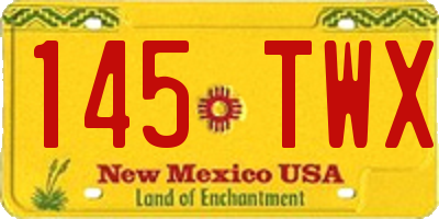 NM license plate 145TWX