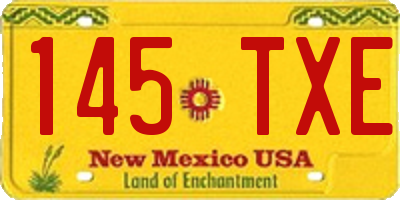 NM license plate 145TXE