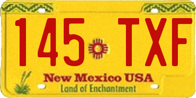 NM license plate 145TXF