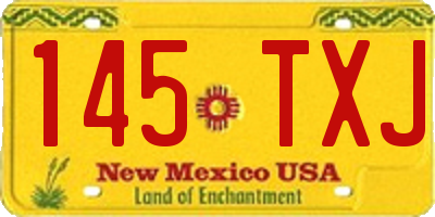 NM license plate 145TXJ
