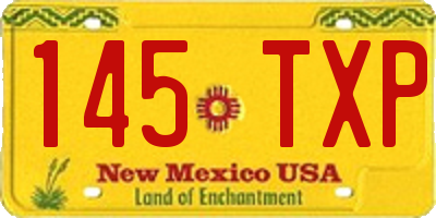 NM license plate 145TXP