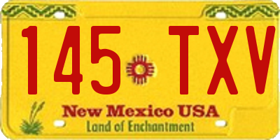 NM license plate 145TXV