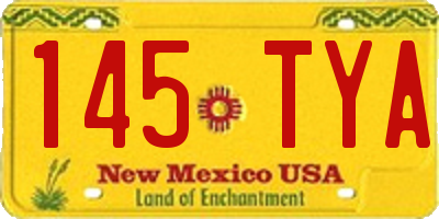 NM license plate 145TYA