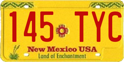 NM license plate 145TYC