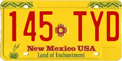 NM license plate 145TYD
