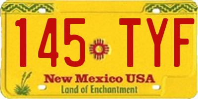 NM license plate 145TYF