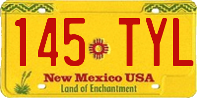 NM license plate 145TYL