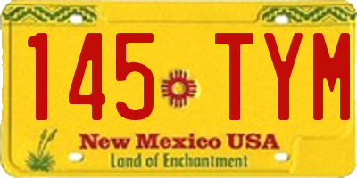 NM license plate 145TYM