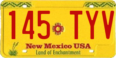 NM license plate 145TYV