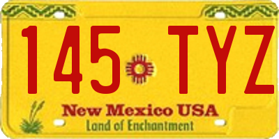 NM license plate 145TYZ