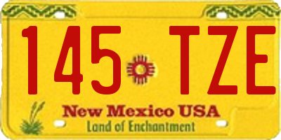 NM license plate 145TZE