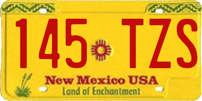 NM license plate 145TZS