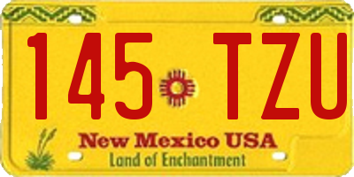 NM license plate 145TZU