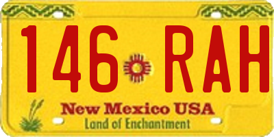 NM license plate 146RAH