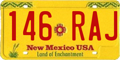 NM license plate 146RAJ