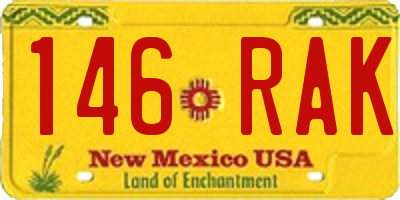 NM license plate 146RAK
