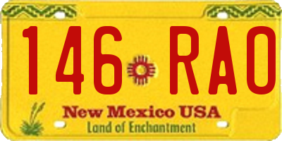 NM license plate 146RAO