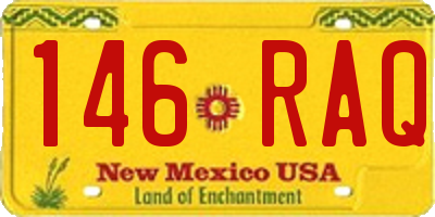NM license plate 146RAQ