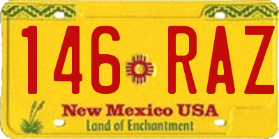 NM license plate 146RAZ